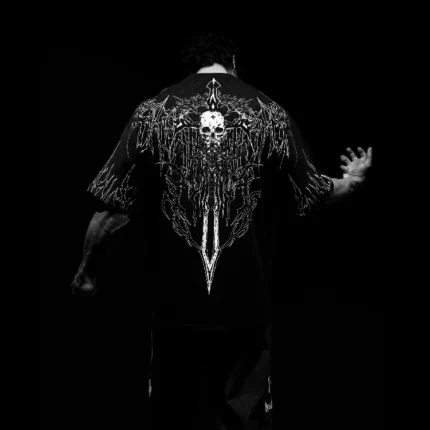 Breathe Divinity Bone Splitter Oversized T-shirt [VOID BLACK]